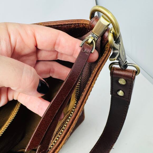 Vintage Brown Leather Shoulder Bag Large Slouchy Tote Satchel Unbranded - Picture 6 of 14